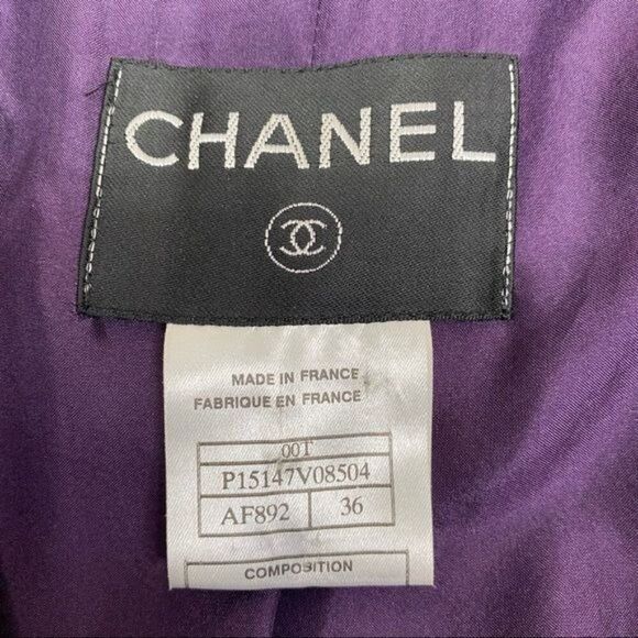 Chanel SIze 36 Purple Shimmery Blazer - Picture 7 of 9